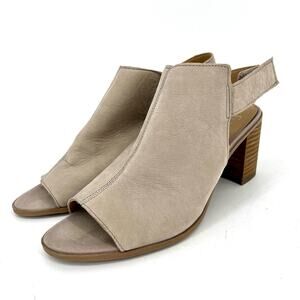 Franco Sarto Helix block heel peep toe shoes‎ blush pink leather (7.5)